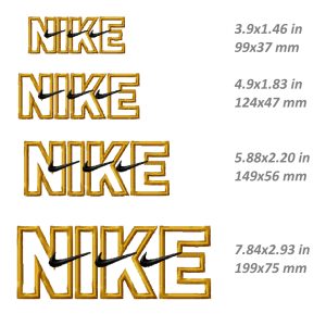 Nike Embroidery Design, swooshes machine files DST PES, 4 sizes