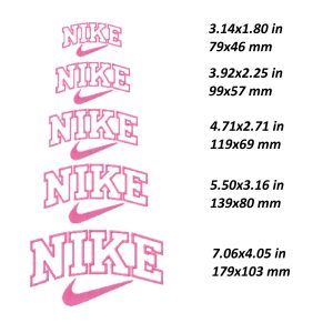 Nike Embroidery Design, vintage classic logo file DST PES, 5 size