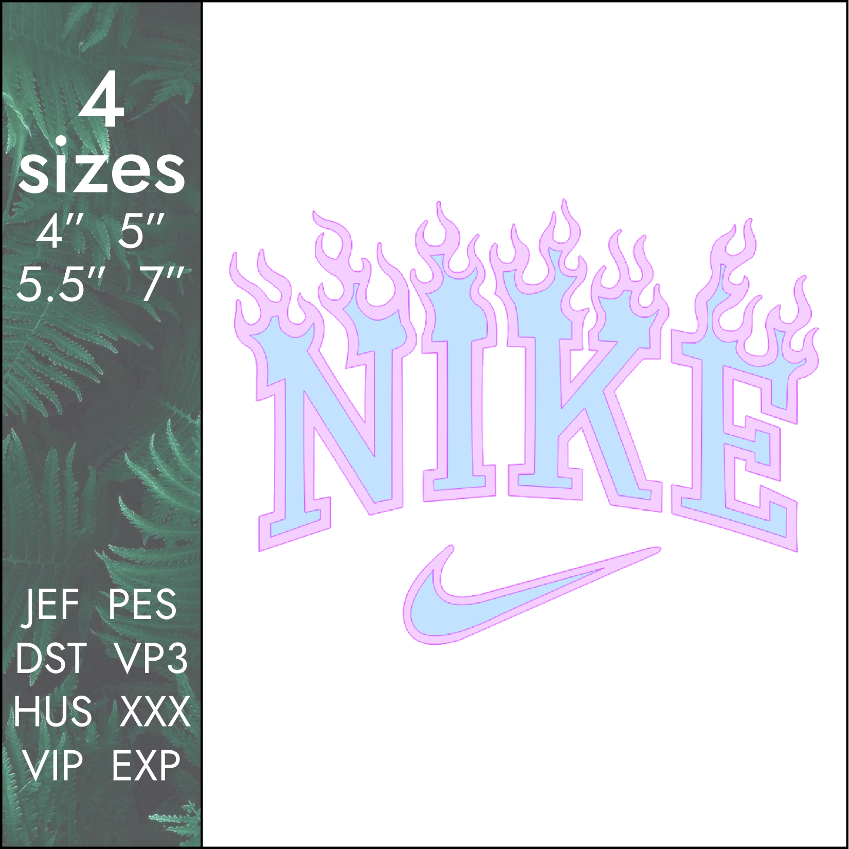 Nike fire Embroidery Design, logo file, 4 sizes - Crealandia nike-fire-embroidery-design-logo-file-4-sizes-crealandia