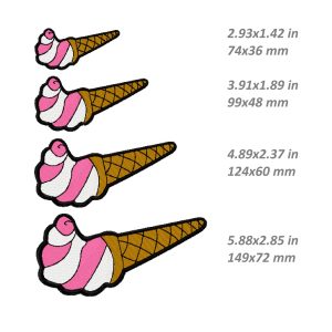 Nike ice cream Embroidery Design, custom logo file PES DST 4 size