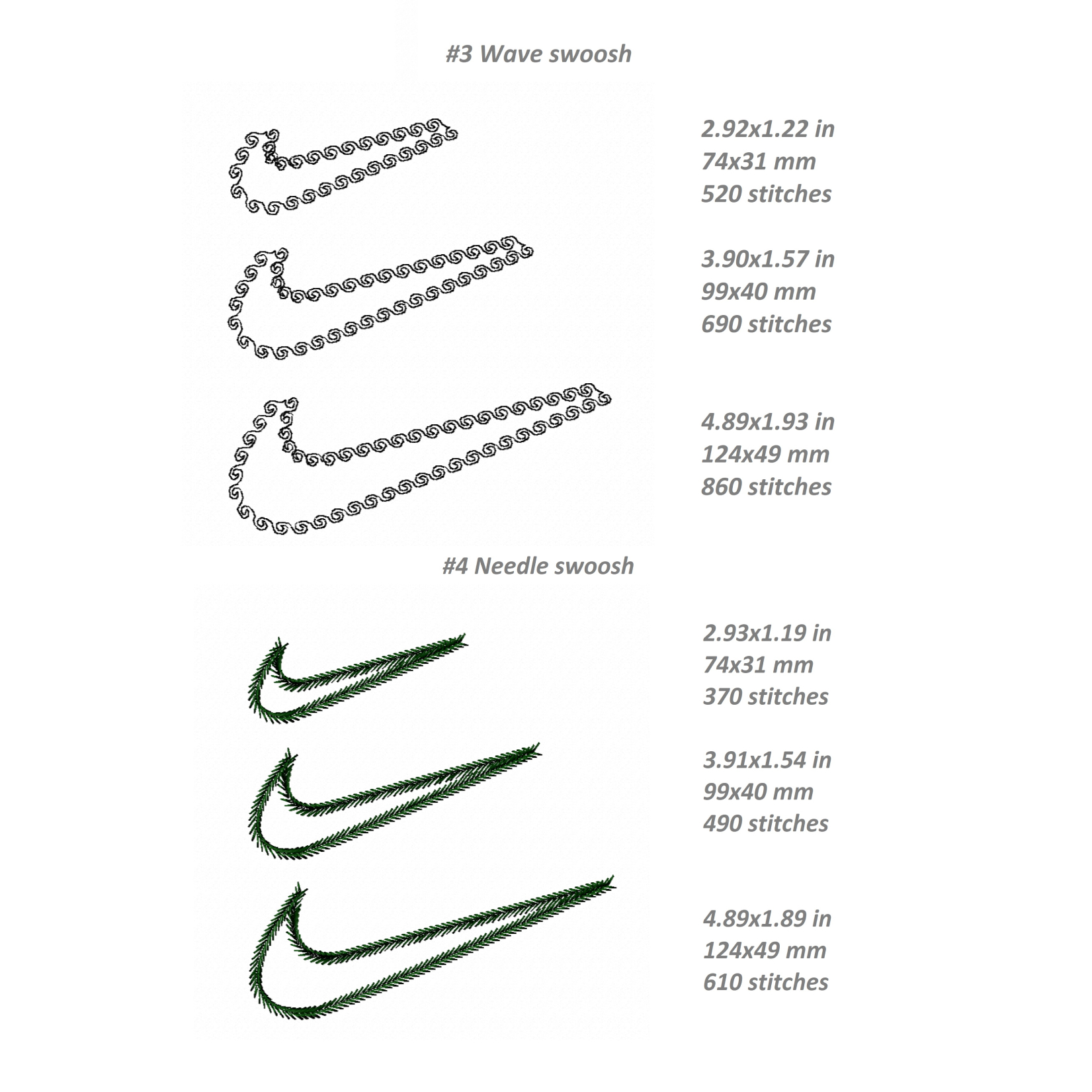 Nike contour pack Embroidery Designs, 6 designs, 3 sizes 3 Nike contour pack Embroidery Designs, 6 designs, 3 sizes - Image 3