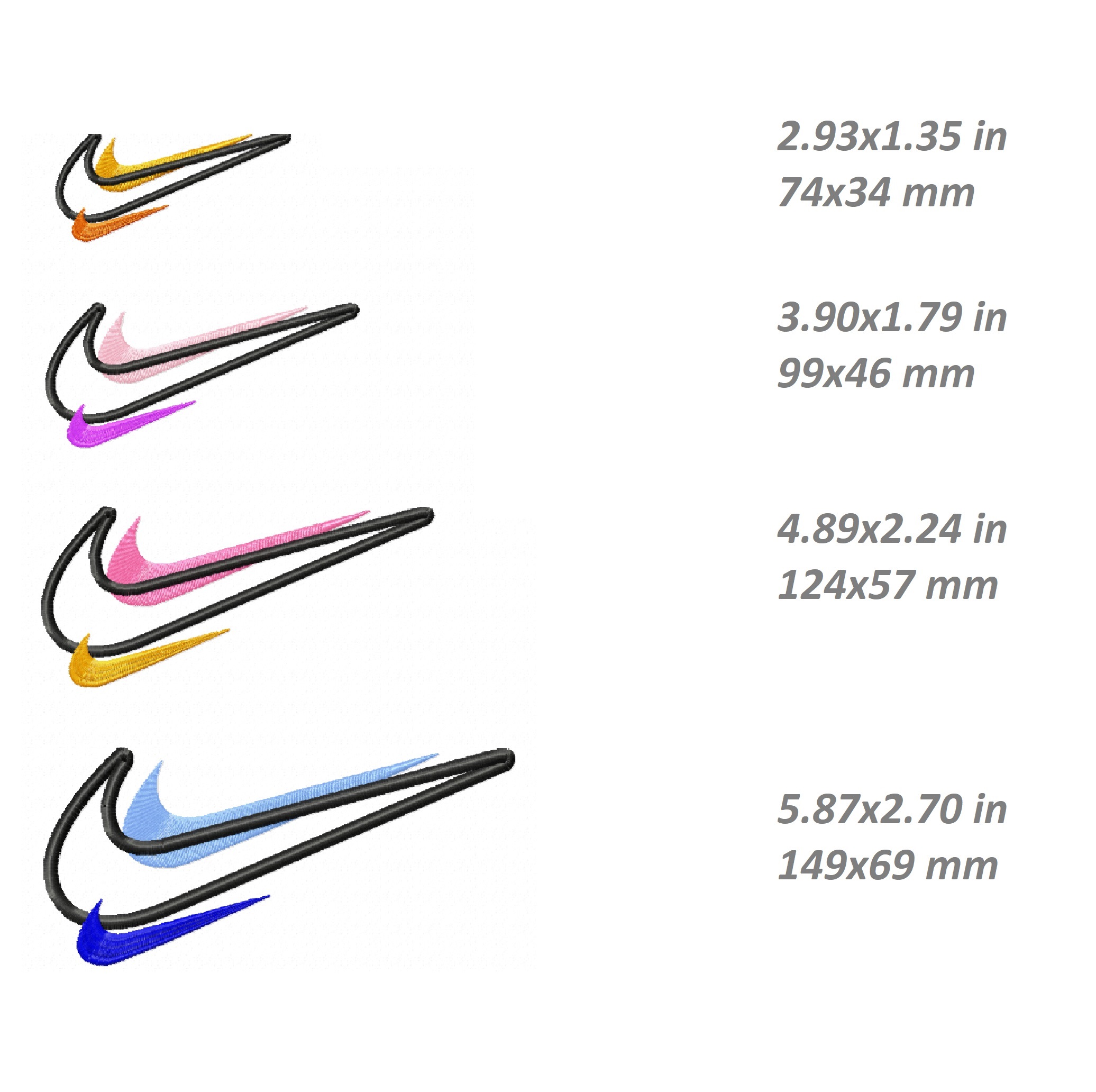 what size is the nike logo