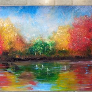 Autumn Landscape 12*16″ Impressionist Art Acrylic by Yalozik