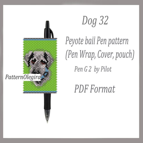 DOG 32 bead pattern PDF file Beading patterns Beading cover pen Beading pen wraps Olegirabeadpatterns