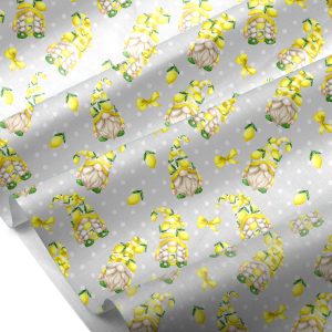 Seamless patterns. Gnomes & Lemons, digital paper, cute characters