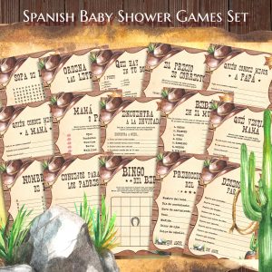 Western Spanish Baby Shower Games Juegos de Baby Shower