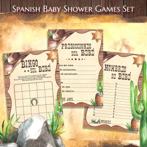 Western Spanish Baby Shower Games Juegos de Baby Shower