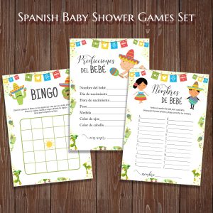Fiesta Spanish Baby Shower Games Juegos de Baby Shower