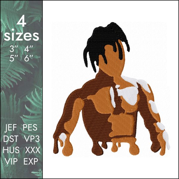 Travis Scott Embroidery Design, body astroworld PES DST, 4 sizes