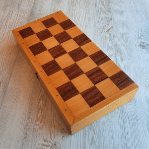 wooden folding chess board vintage