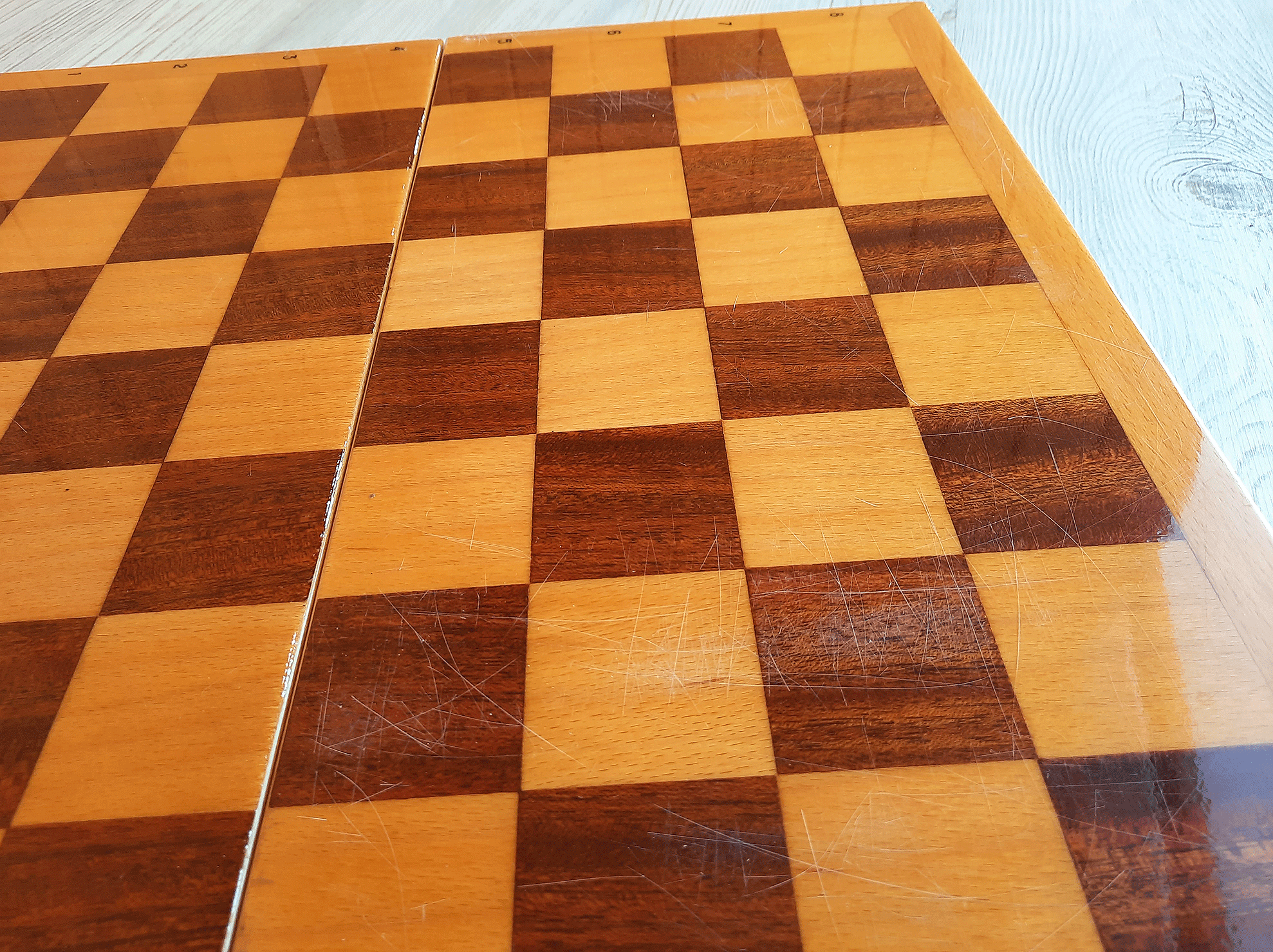 Soviet wooden chess board medium size - 40 cm vintage foldin - Inspire  Uplift