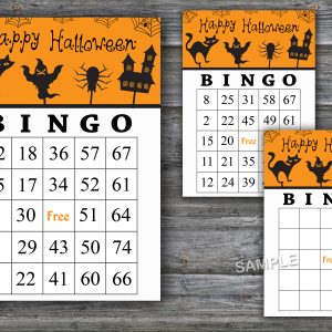 Happy Halloween bingo cards,Halloween bingo game,Halloween Party,60 Printable card,INSTANT DOWNLOAD-41