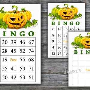 Halloween bingo cards,Halloween bingo game,Halloween Party,60 Printable card,INSTANT DOWNLOAD-48
