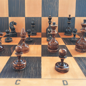 antique small russian chess pieces 1950s
