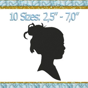 Girl Silhouette embroidery design