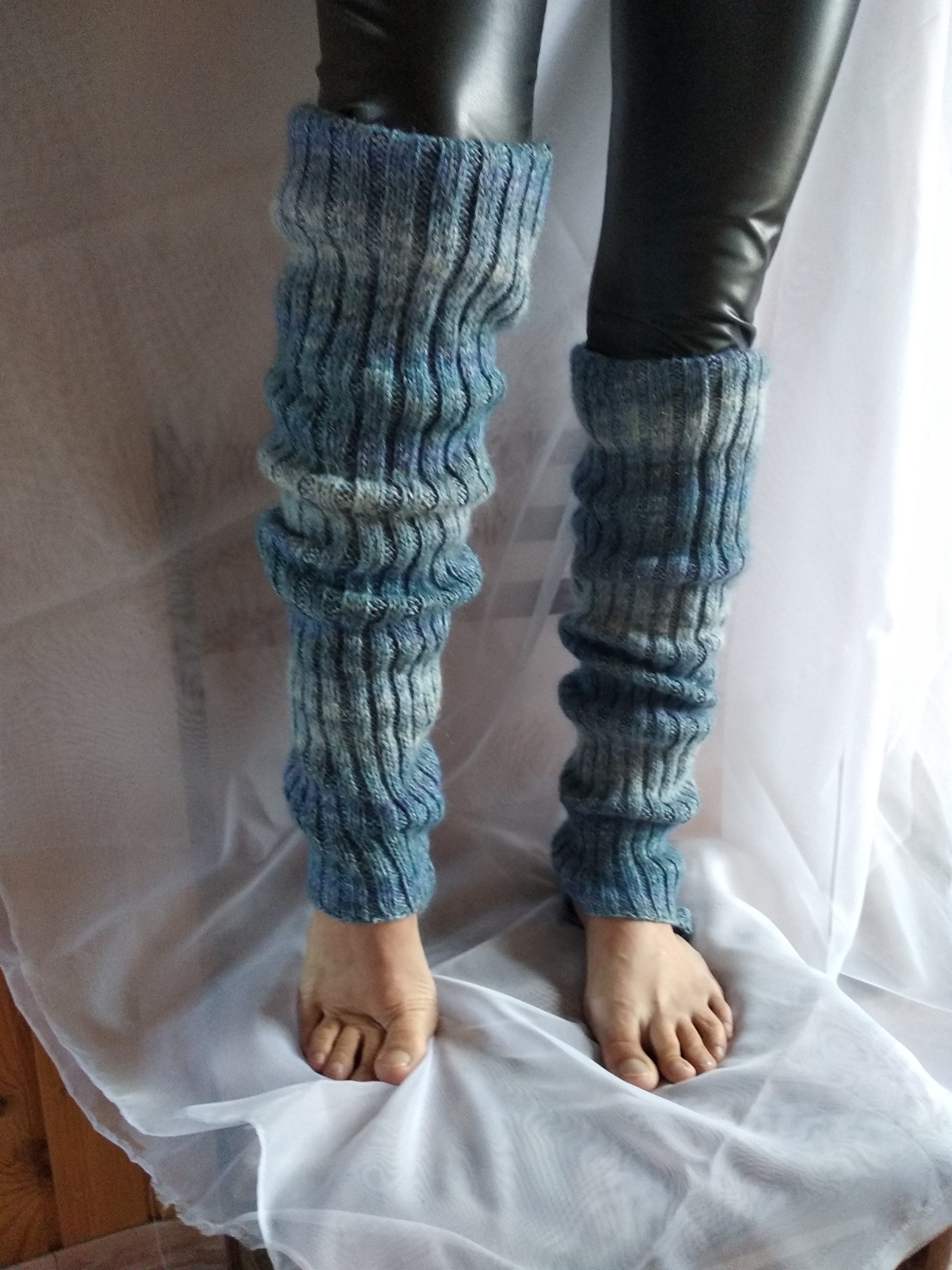 Long Gaiters, hand knit women leggings, wool leggings.