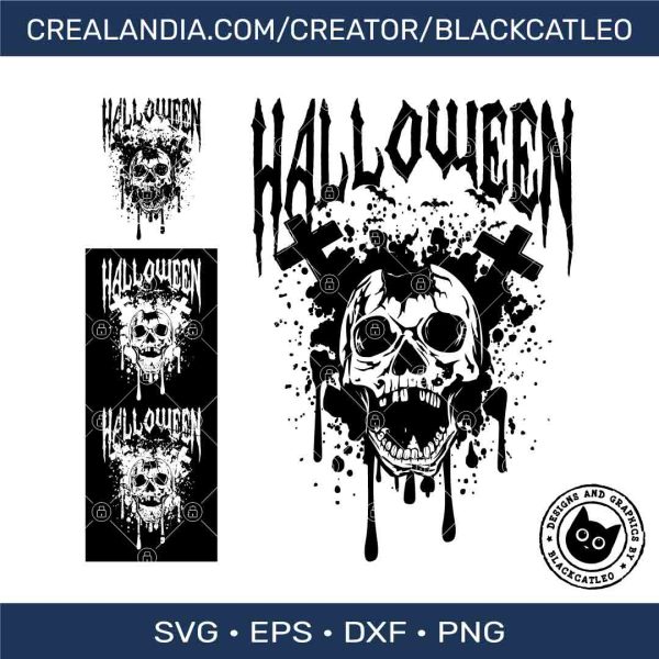 Halloween skull svg preview