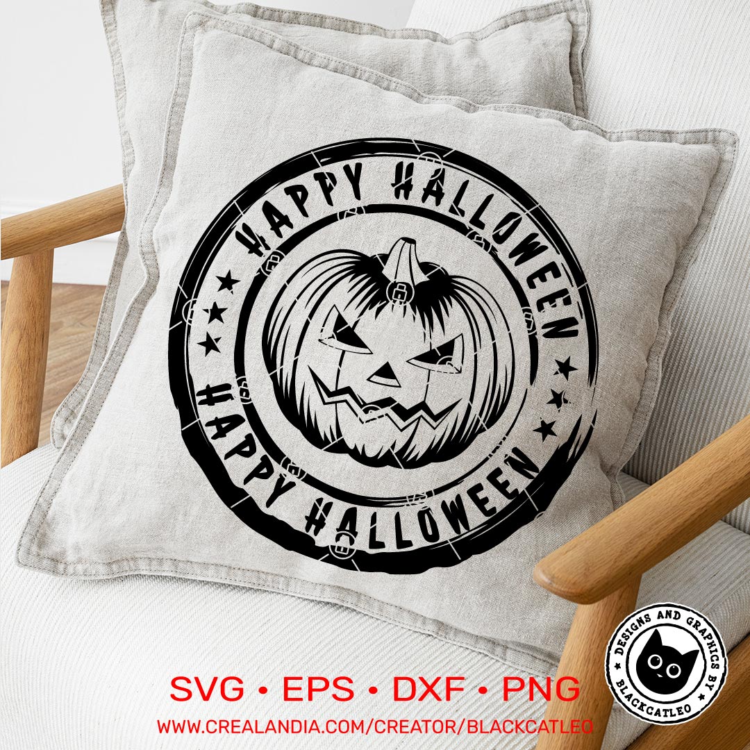 Happy Halloween Pumpkin stamp Halloween t shirt design svg 9 happy halloween pumpkin pillow design