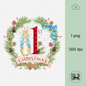 Home 975 Peter Rabbit Christmas Wreath | First Christmas 9 in