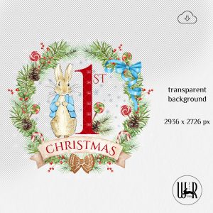 Home 976 Peter Rabbit Christmas Wreath | First Christmas 9 in