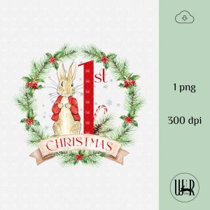 Home 1043 Peter Rabbit Red Jacket | Baby's First Christmas 9 in