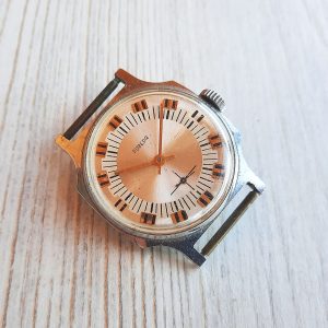 Soviet watch Pobeda silver dial – Russian wind up mens wristwatch vintage