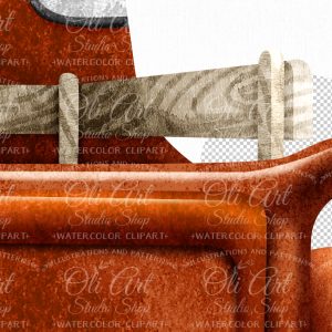 Orange truck png, digital clip art, vintage truck, retro trucks