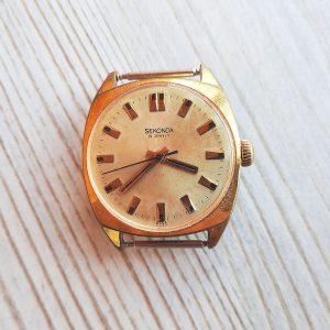 Seconda 19 jewels Raketa gold plated mens watch USSR – Russian wind up wrist watch vintage