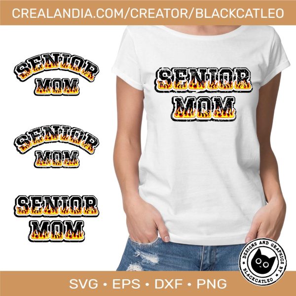 Senior mom burning letters new t shirt design svg png