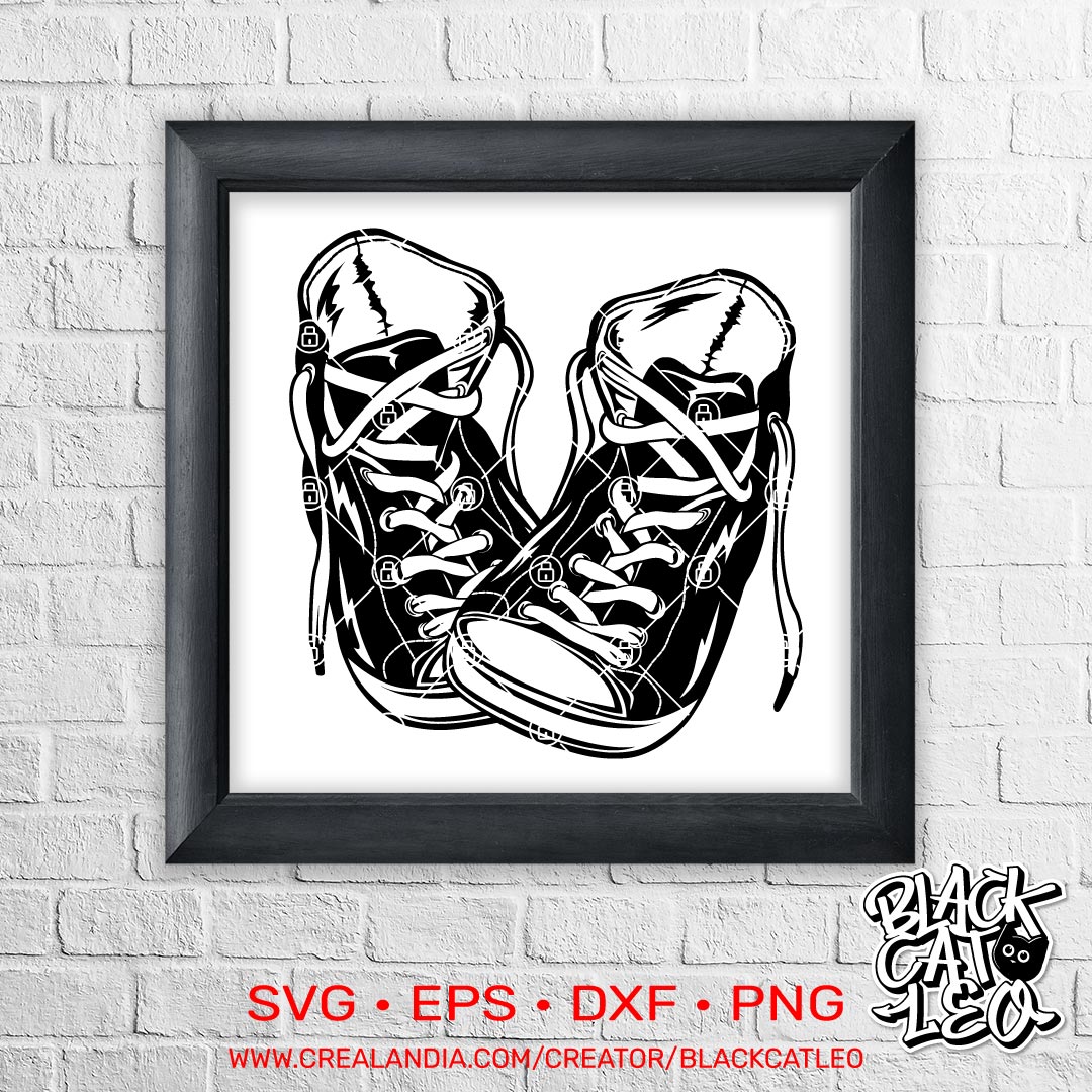 two sneakers svg poster design