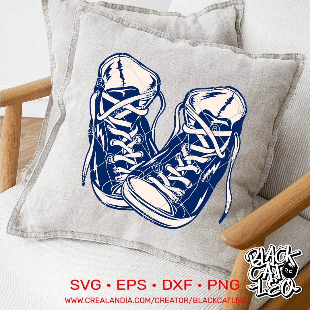 two sneakers svg pillow design