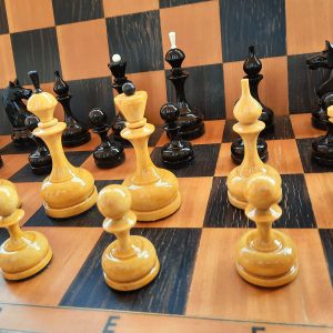 Wooden tournament chess pieces set USSR – Soviet grandmaster weighted chessmen vintage