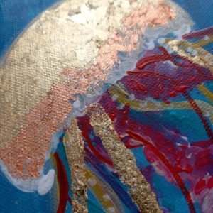 Jellyfish painting on canvas 14*16″ interior potal Yalozik