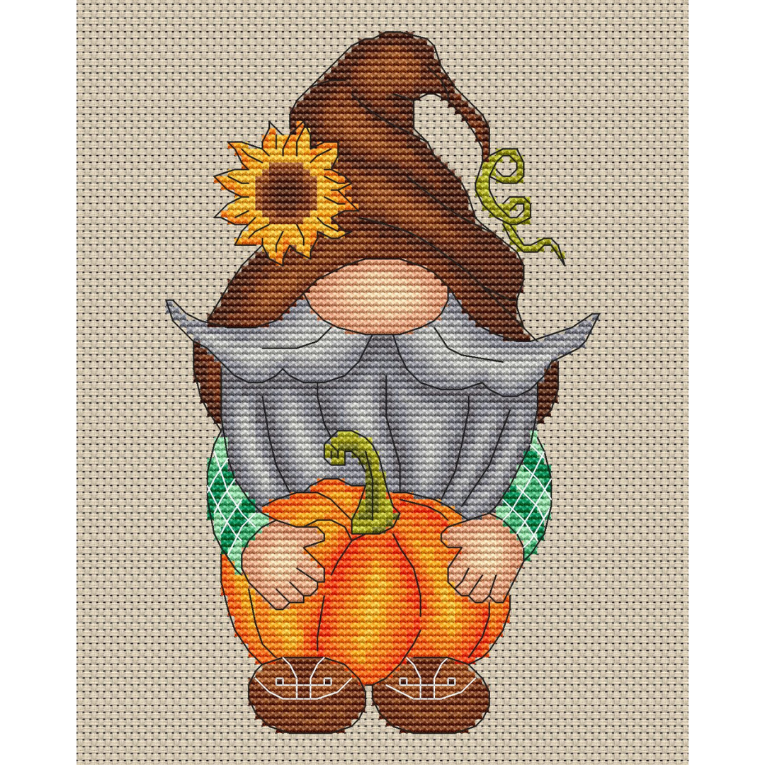 Fall gnome, cross stitch pattern PDF, pumpkin cross stitch 3 Fall gnome, cross stitch pattern PDF, pumpkin cross stitch - Image 3