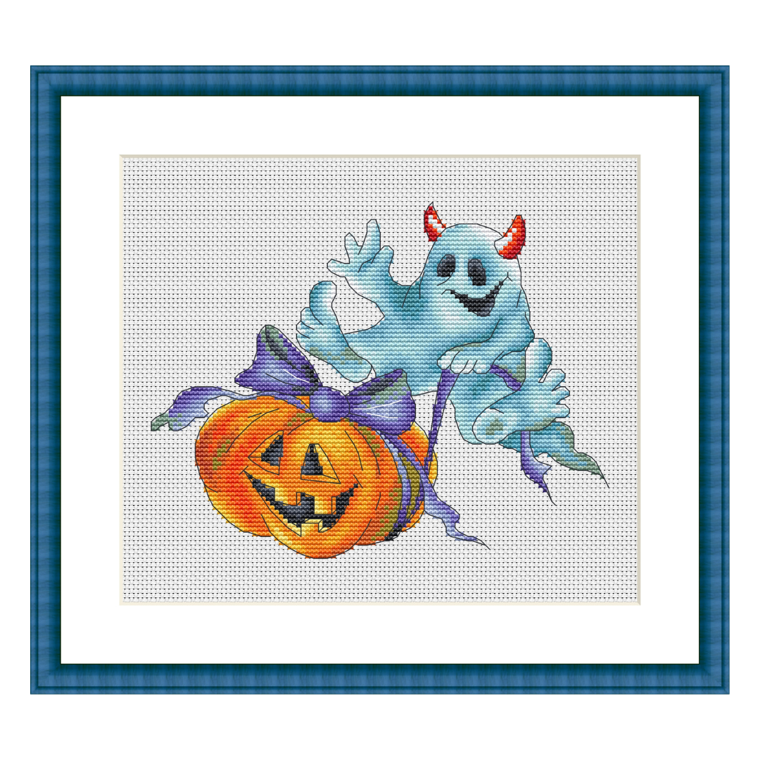 Halloween ghost cross stitch pattern PDF, pumpkin cross stitch 2 Halloween ghost cross stitch pattern PDF, pumpkin cross stitch - Image 2