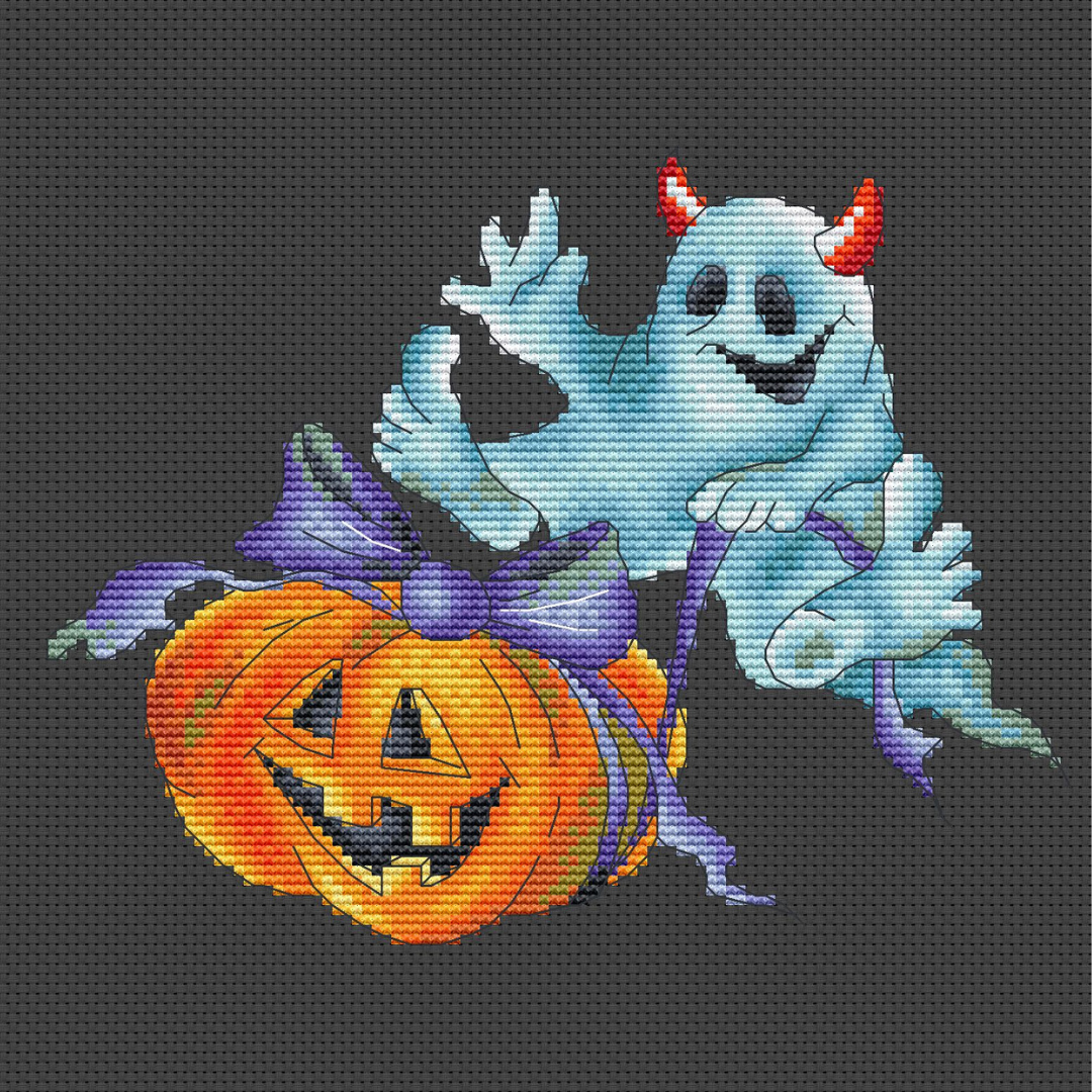 Halloween ghost cross stitch pattern PDF, pumpkin cross stitch 3 Halloween ghost cross stitch pattern PDF, pumpkin cross stitch - Image 3