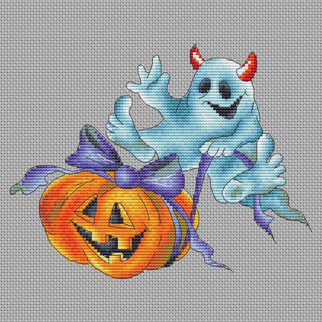 Halloween ghost cross stitch pattern PDF, pumpkin cross stitch 4 Halloween ghost cross stitch pattern PDF, pumpkin cross stitch - Image 4