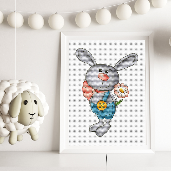 Bunny cross stitch pattern PDF, rabbit cross stitch,cute animals