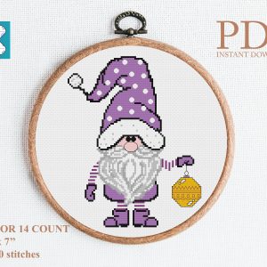 Christmas gnome 3 cross stitch pattern