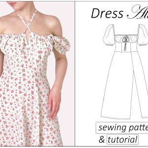 Alice Milkmaid dress sewing pattern cottage core dress tutorial easy