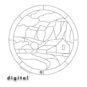 Capitol Reef National Park Mountain Stained Glass Pattern