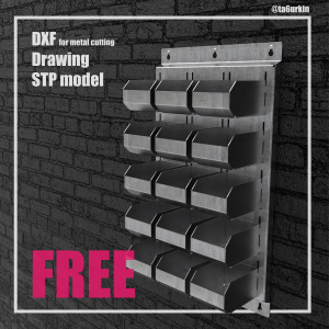 Free Sheet Metal Template Wall Shelf 1 Project (dxf, PDF)