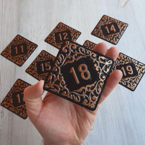 Eighteen 18 room number plate decorative – vintage address rhomb door number sign
