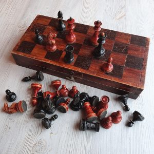 antique russian chess set 1940s