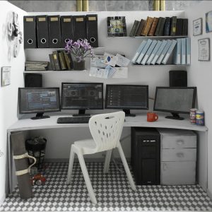 Book nook IT-shnik’s OFFICE Miniature on a bookshelf
