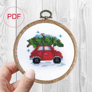 Christmas car cross stitch