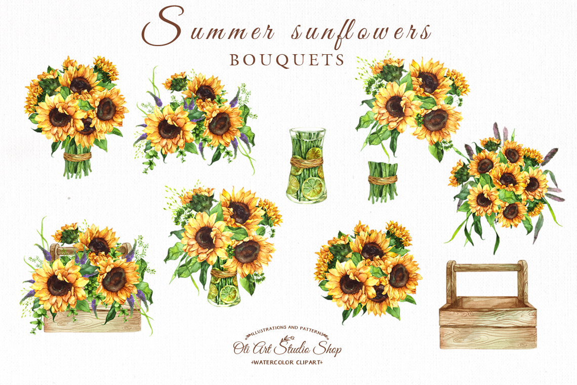 sunflower bouquet clip art