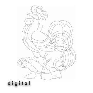 Cock Stained Glass Pattern