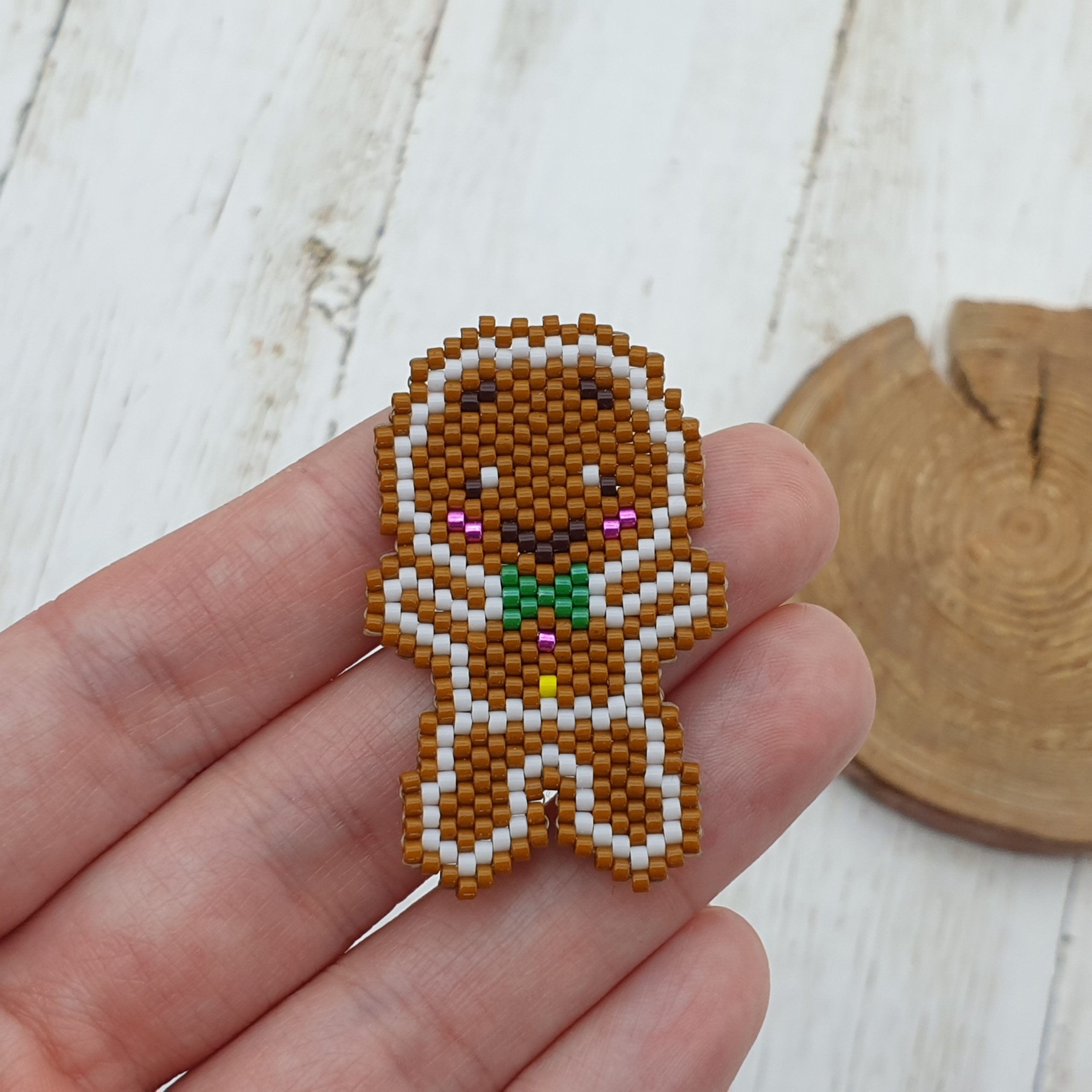 GINGERBREAD MAN Brick Stitch bead pattern #29 2 GINGERBREAD MAN Brick Stitch bead pattern #29 - Image 2