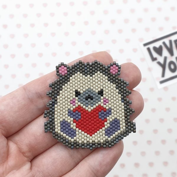 Brick Stitch bead pattern HEDGEHOG, Miyuki delica beads Busy buzzy beads